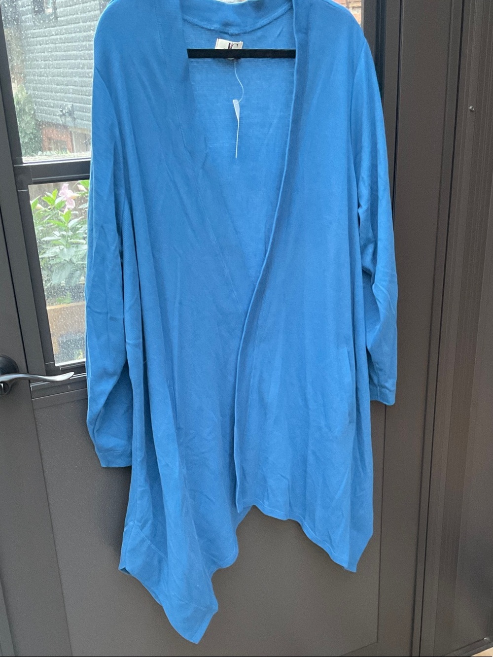 Relaxed Open-Front Blue Women's Cardigan